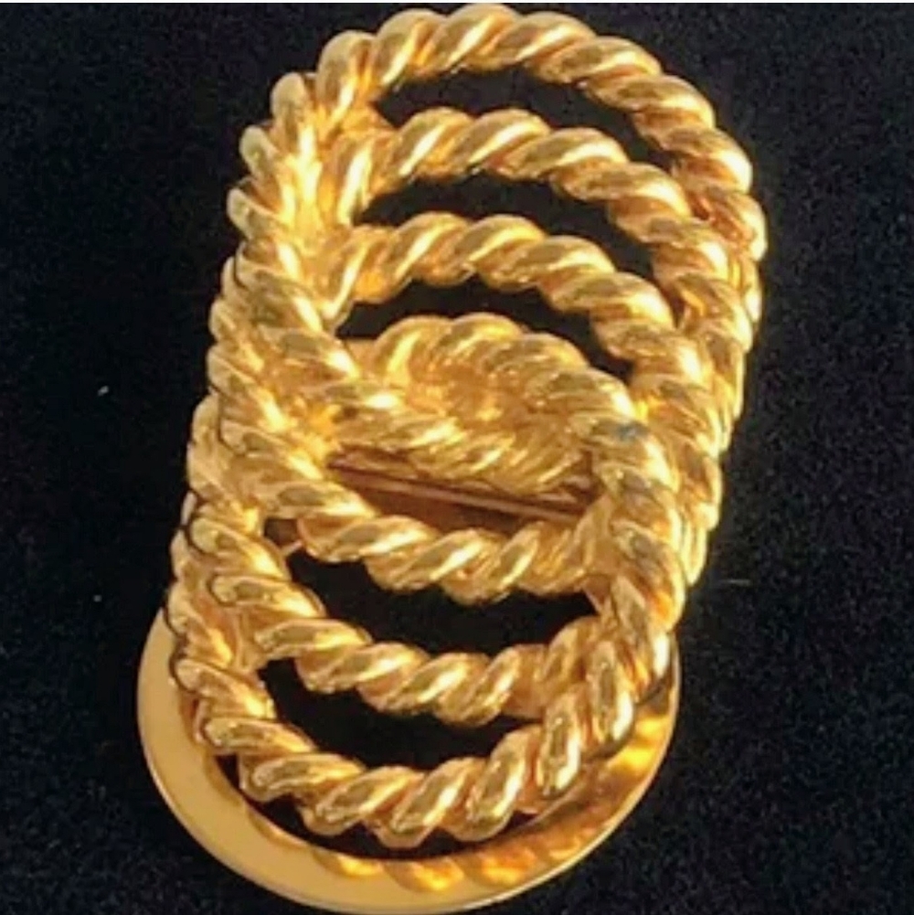Vintage Gold Tone Scarf Clip, Scarf Holder